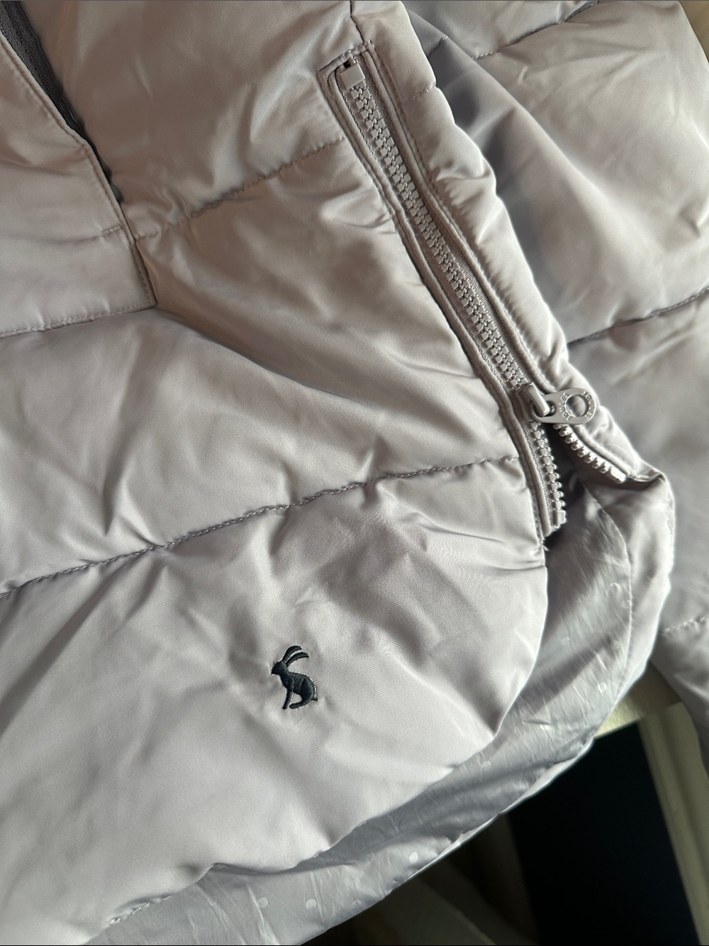 Joules Oversized Hooded Quilted Puffer Coat in Lavender Size US 16 - Picture 4 of 12